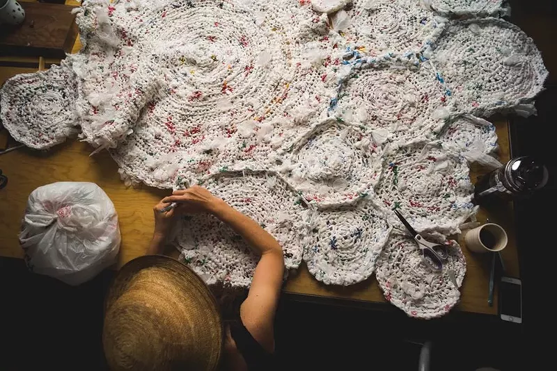Image: Viviane Le Courtois's "Dirt Soup," in mid-creation for Axis Mundi.