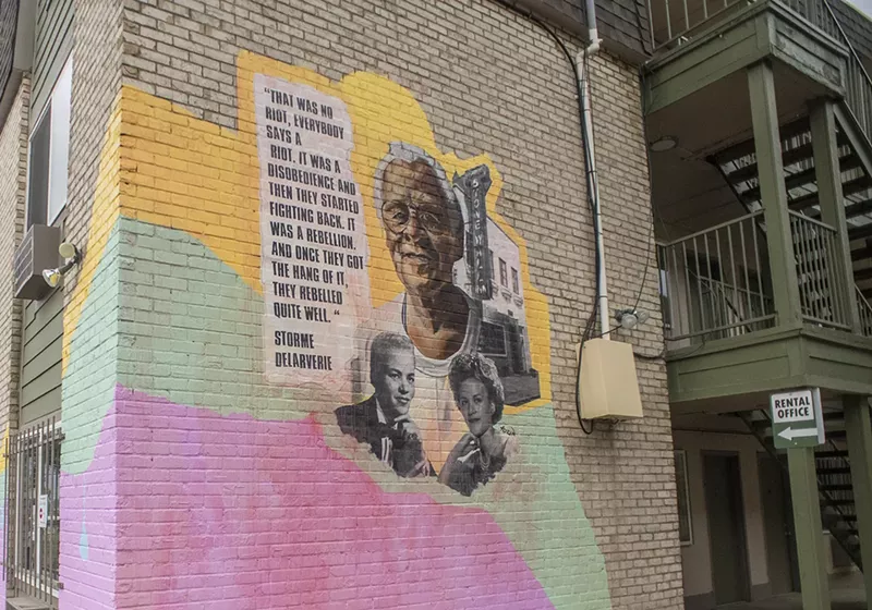 Image: Mural of Stormé DeLarverie by Adri Norris at 71st Avenue and Hooker Street.