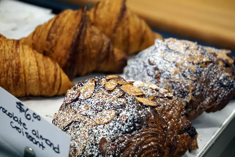Image: Chocolate almond and butter croissants at Babettes Artisan Breads.