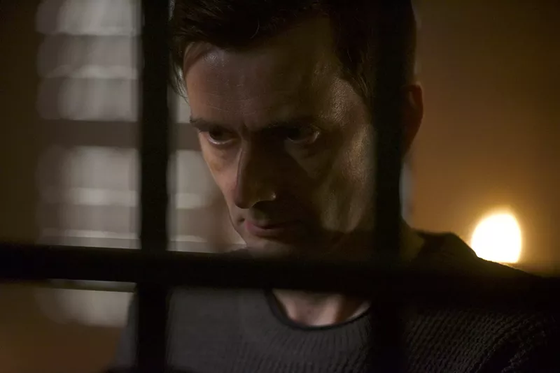 Image: Acclaimed Scottish actor David Tennant, revealing a perfect American accent, plays seething, calculating villain Cale Erendreich in director Dean Devlin's new thriller, Bad Samaritan.