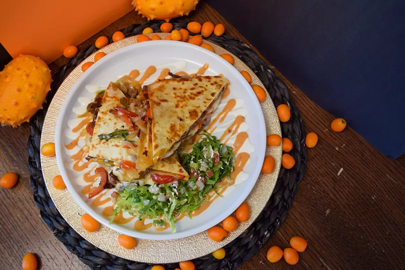 Image: A quesadilla from Barbed Wire Reef GourMexican.