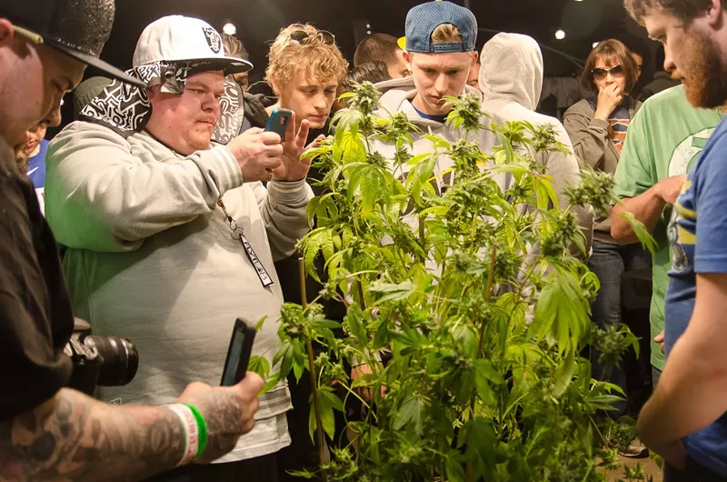 Image: The last High Times Cannabis Cup in Denver allowing cannabis use was at the Denver Mart in April 2015.