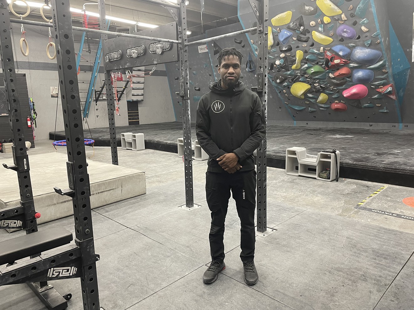 Aman Anderson is the owner and operator of Beast Fingers Climbing Gym.