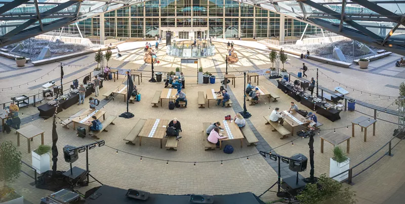 Image: Beer Flights takes over the plaza at DIA.