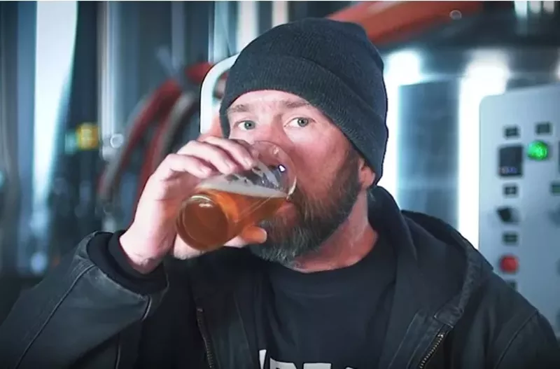 Image: Gary Valliere sips and swears for Brewery Finance.