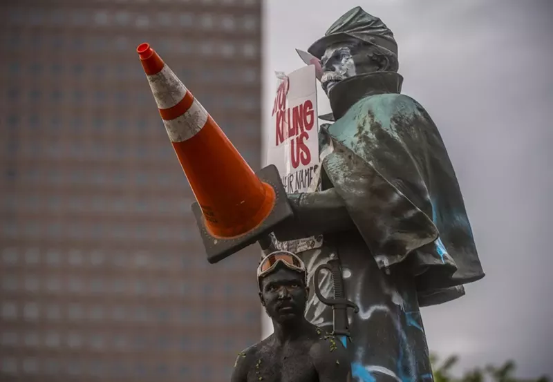 Image: The Civil War Monument at the Colorado Capitol on day four of the protests.