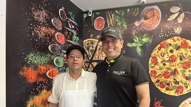 two men in restaurant
