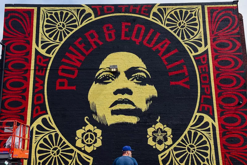 Image: A mural of a woman