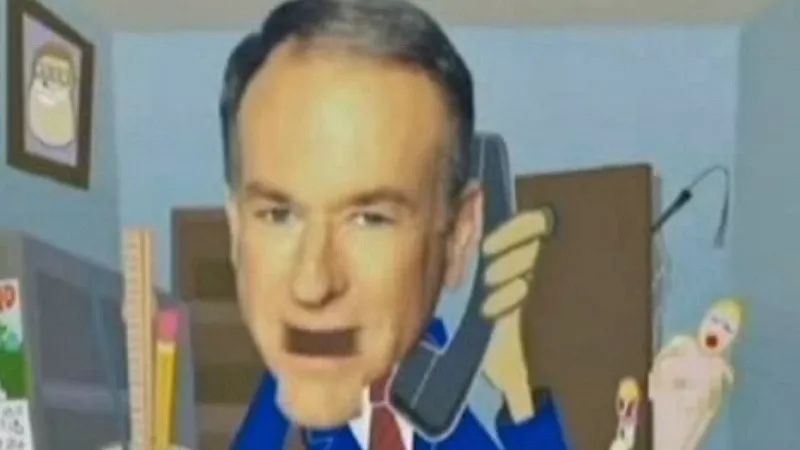 Image: A caricature of Bill O'Reilly dating back to a previous sexual-harassment accusation — back in 2004.