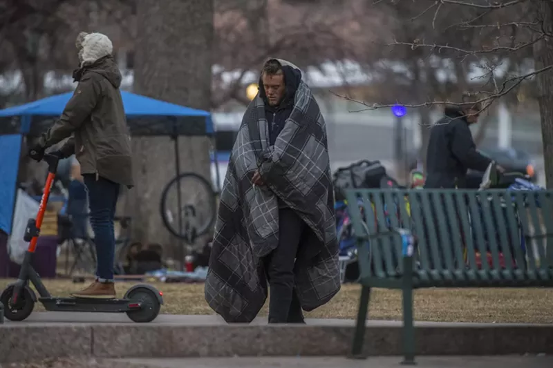 Image: The Denver Police Department is still enforcing the city's urban camping ban.