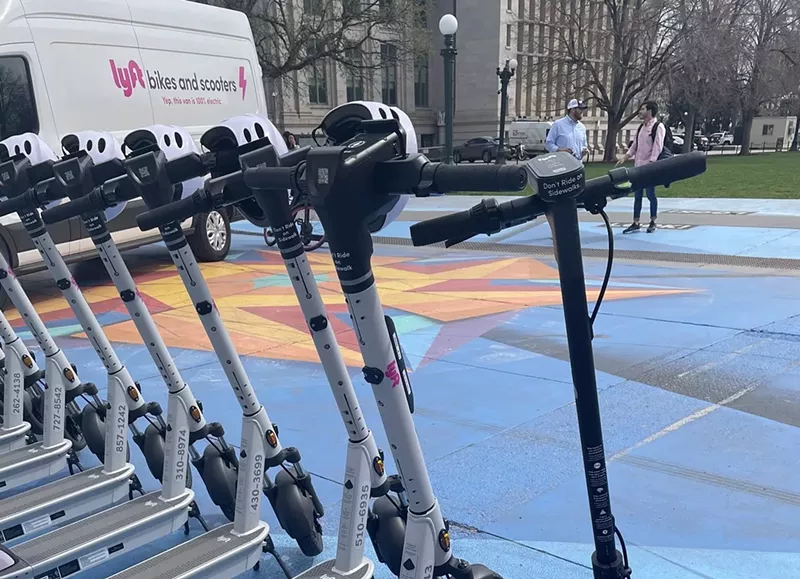 Image: scooters parked on street