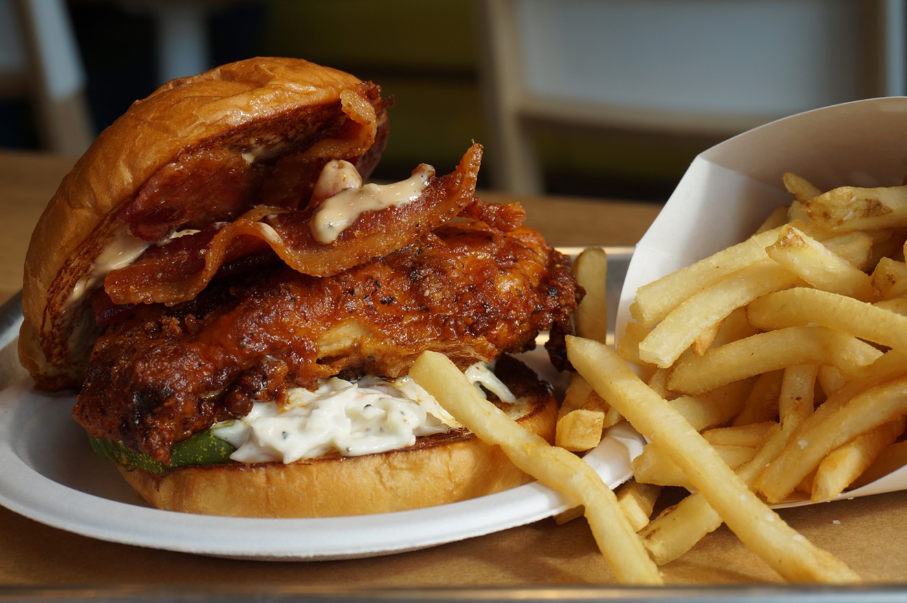 The Nashville Hot sandwich at Birdcall, which opens today, July 20, in Five Points.