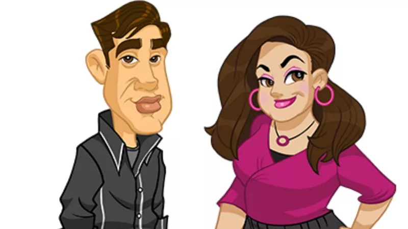 Image: Larry and Kathie J — the illustrated versions.