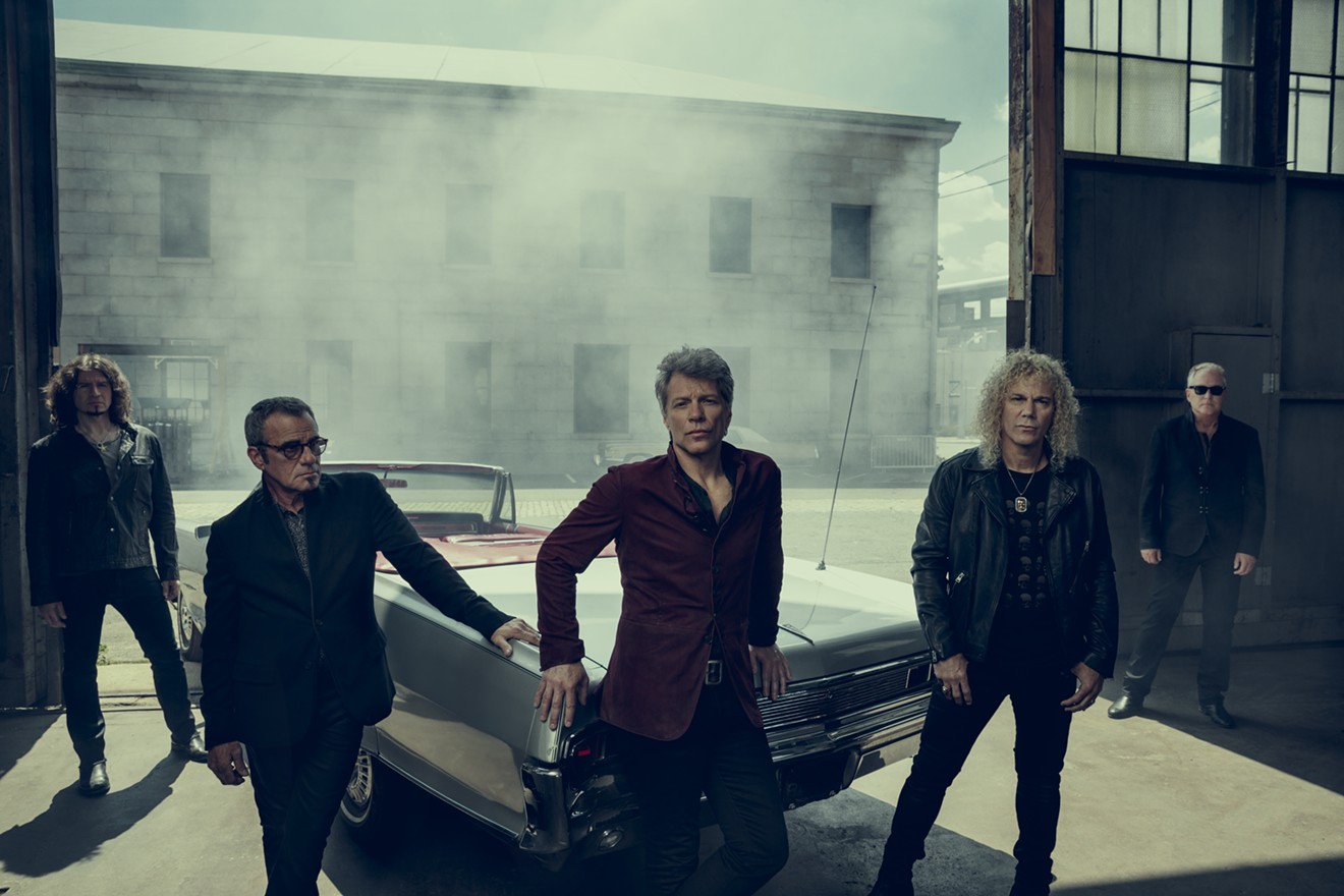 Bon Jovi (Left-right: Phil X, Tico Torres, Jon Bon Jovi, David Bryan, Hugh McDonald).