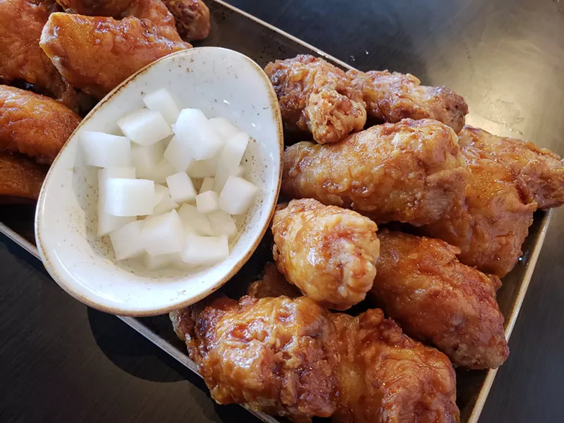 Image: Korean fried chicken at Bonchon Stapleton.
