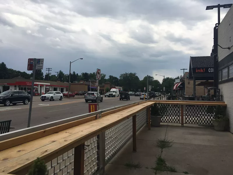 Image: The 700 South block of University Boulevard seen from the porch of the now-closed Campus Lounge.