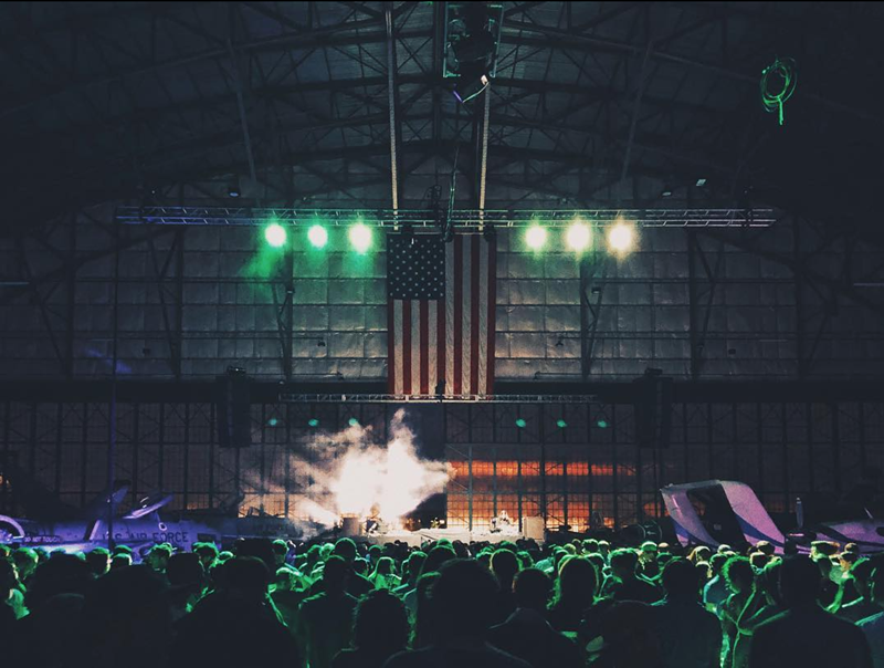 Image: TOKiMONSTA playing a nasty set at the Wings Over the Rockies Air & Space Museum on Friday, August 2.