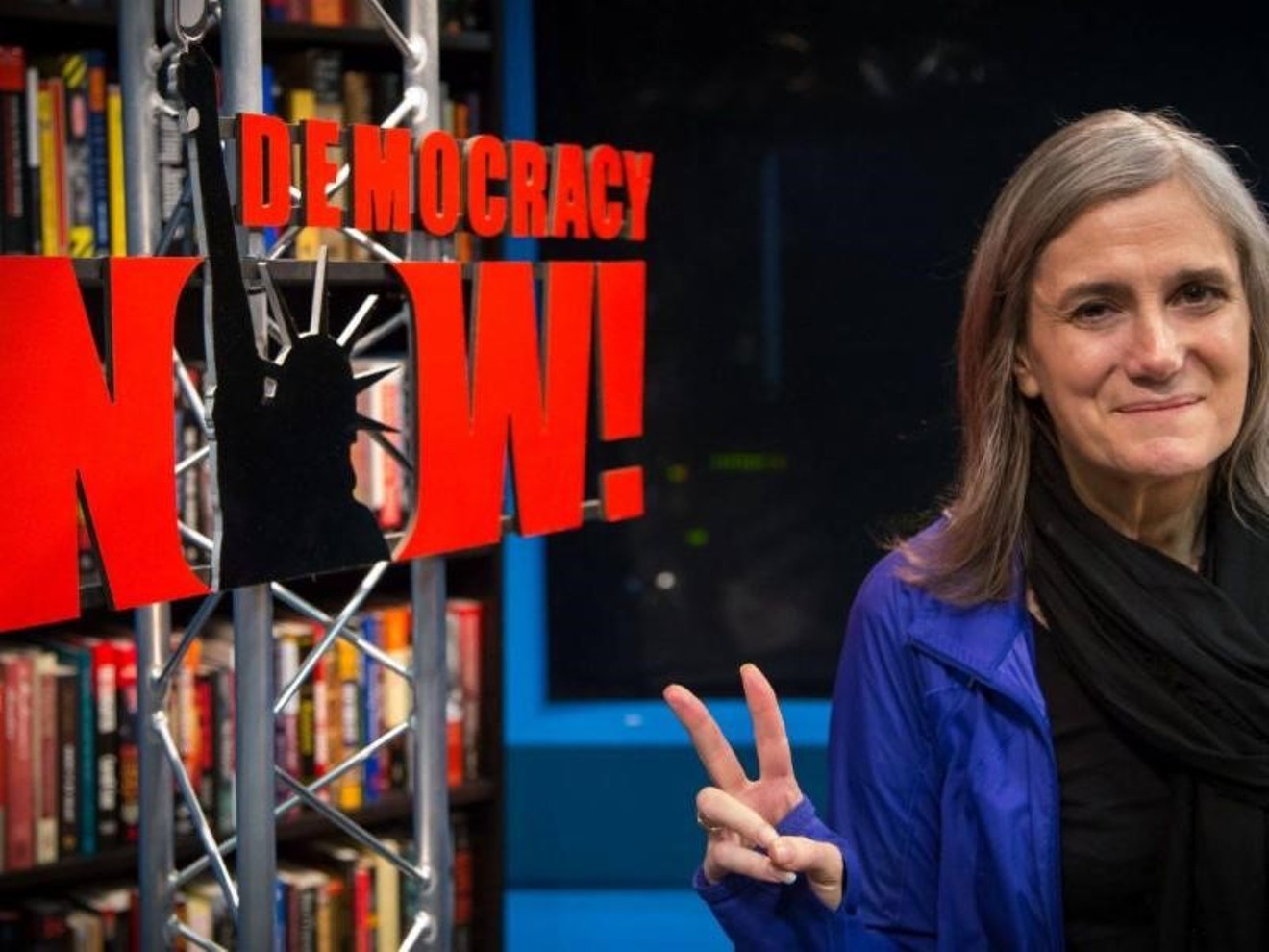 Amy Goodman talks about Democracy Now! at East High School on Friday, March 15.