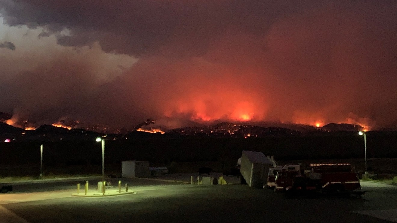 The Calwood fire, as seen in a photo shared by the Boulder Office of Emergency Management on October 17.