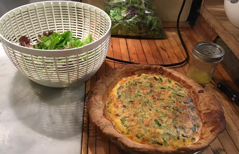 Image: Asparagus quiche with whole wheat crust.