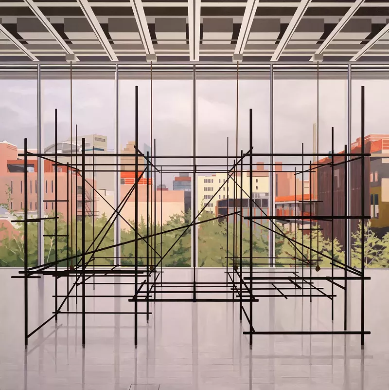 Image: Sarah McKenzie's paintings draw attention to architecture, often invisible in daily life, and how it affects our thoughts and movement.