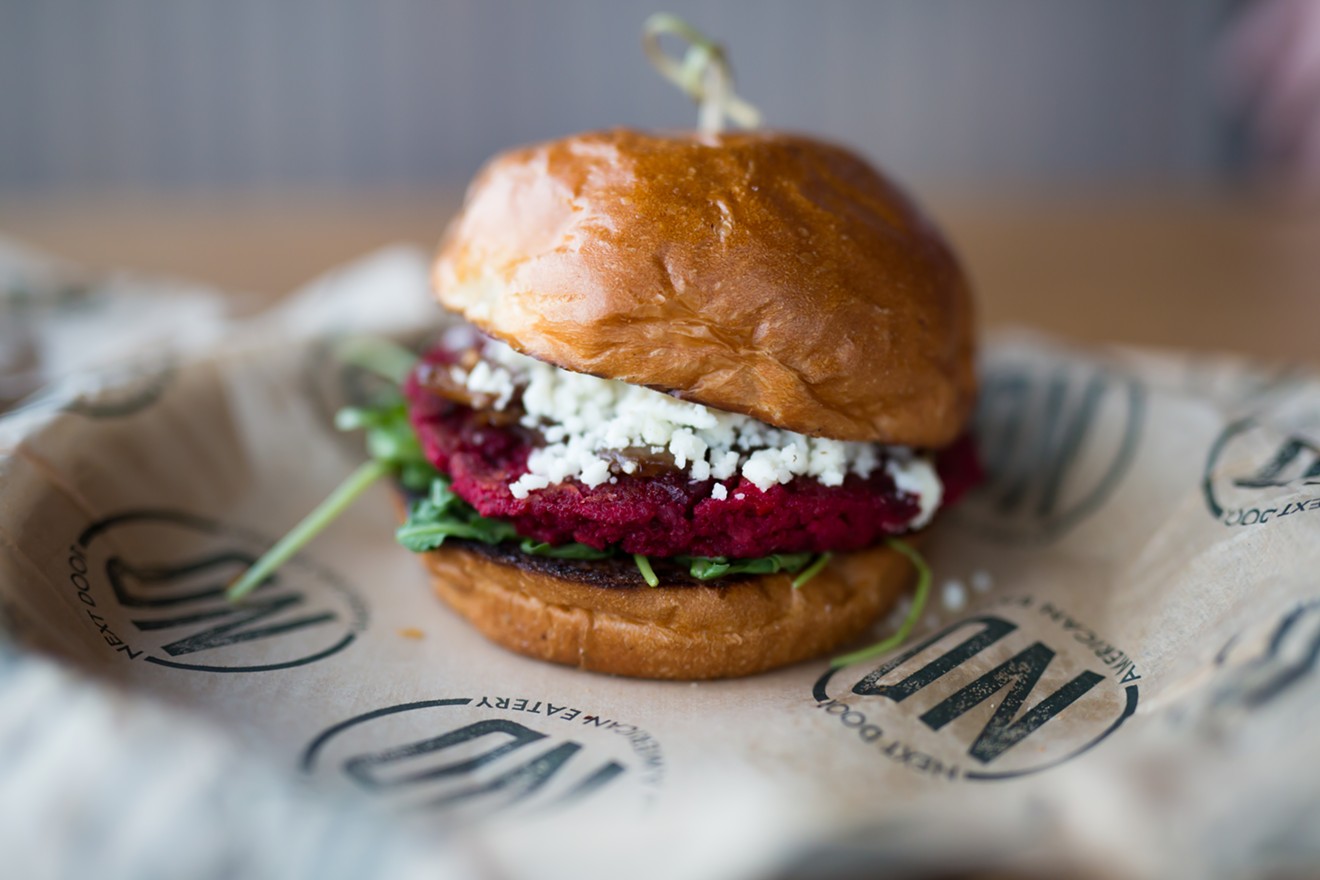 Next Door's beet burger is one of many meatless offerings to be found in Boulder.
