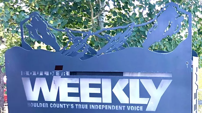 Boulder Weekly's exterior signage from when the weekly newspaper had its own building