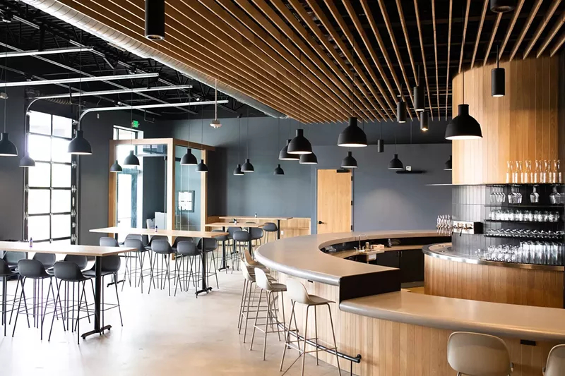 Image: The wooden, half-circle bar evokes a barrel.