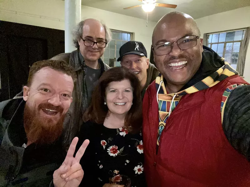 Image: people smiling in a selfie