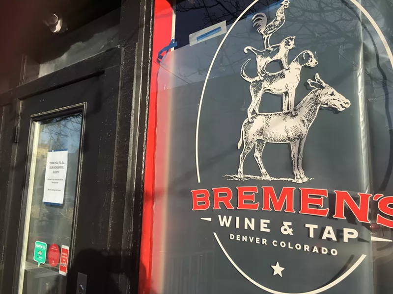 Image: The windows are covered at Bremen's in LoHi.