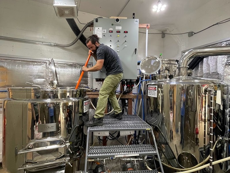 Wanderment co-owner John Flaherty on brew day.