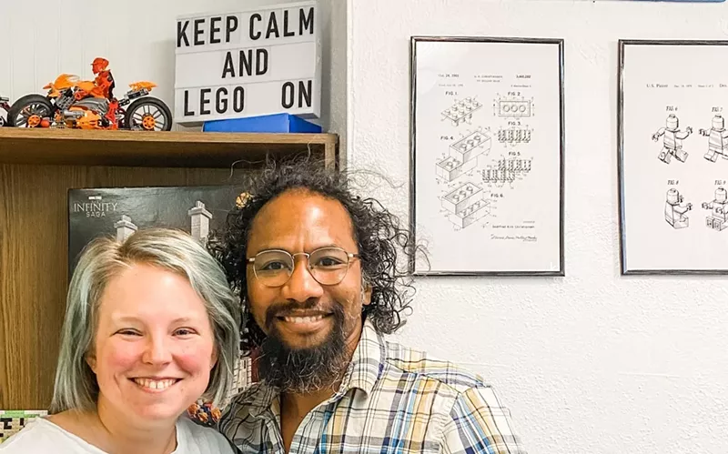 Image: woman and a man smiling