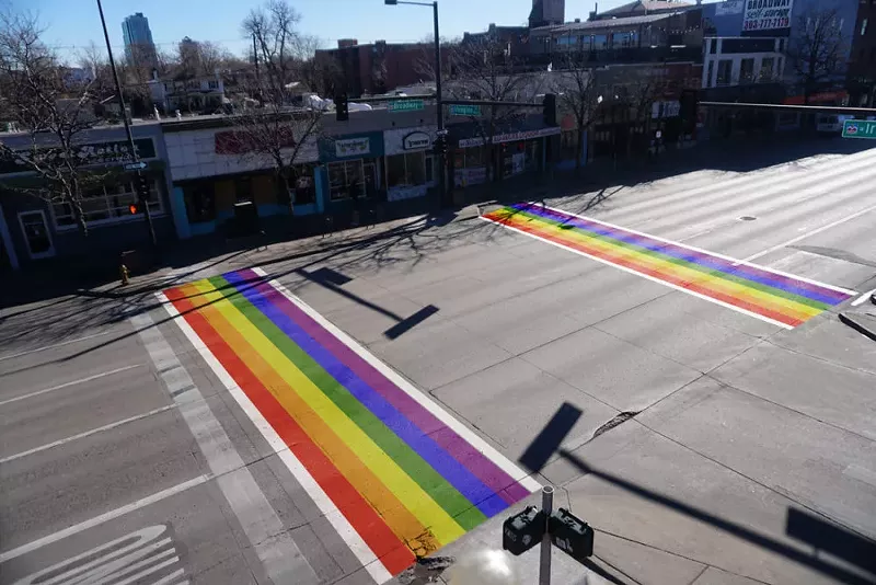 Image: A rendering of the crosswalks at Broadway and West Irvington Place.