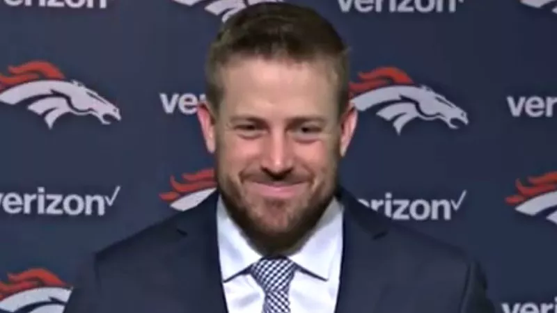 Image: Denver Broncos quarterback Case Keenum during a press conference following a victory over the Cincinnati Bengals.