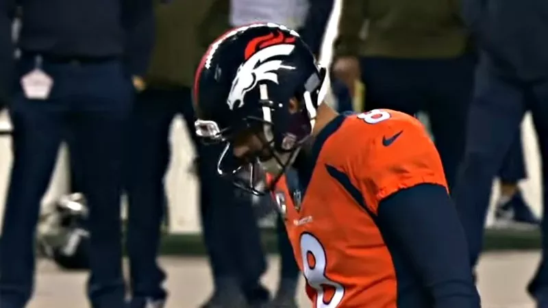 Image: Broncos kicker Brandon McManus readying himself to miss a boot that would have won a game for his squad.