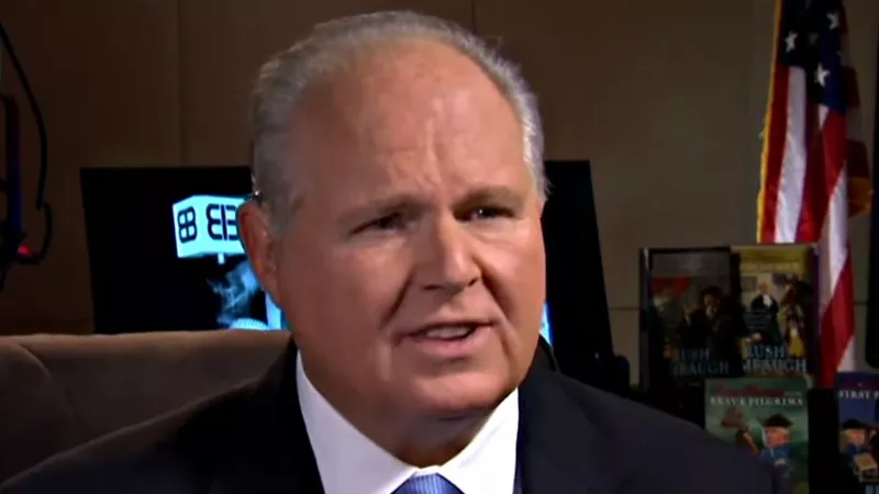 Image: The rights to broadcast Rush Limbaugh's program on KOA were acquired in October 1993.