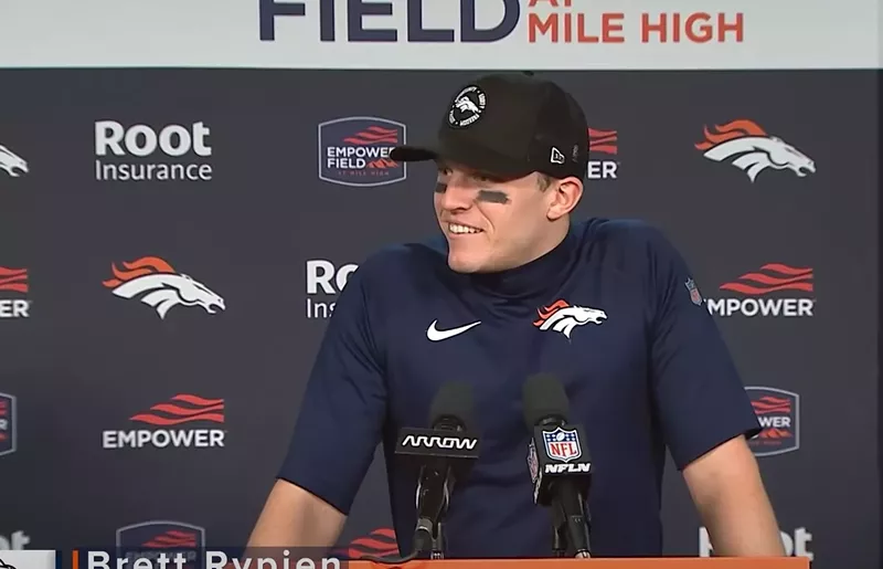 Image: Brett Rypien has a good reason to smile.