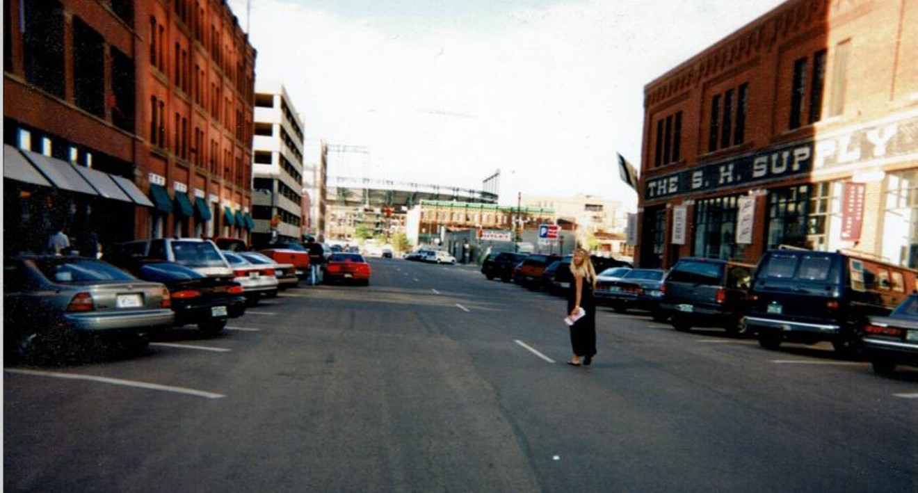 Jill Carstens walking down Wazee Street back in 1994.