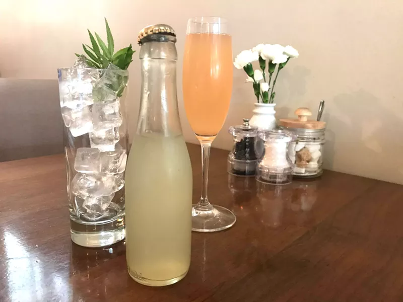 Image: This brunch cocktail comes in a pop bottle.