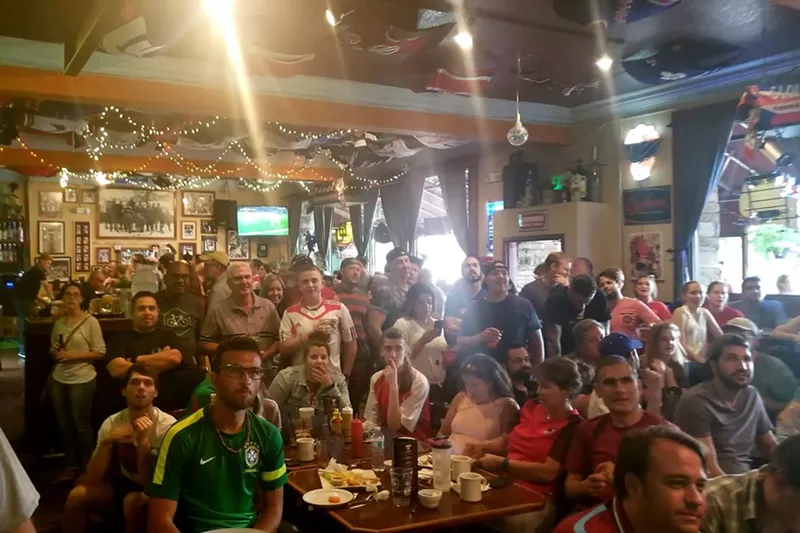 Image: Soccer fans gather for brunch and the World Cup championship game at Sobo 151.