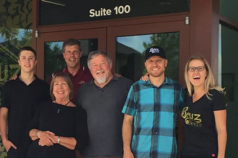 Image: Charlie Gottenkieny (center, with beard) is recuperating from a brewing accident.