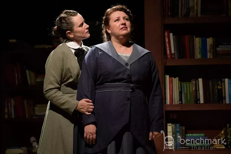 Image: Lauren Bahlman as Marks (left) and Gabriella Cavallero as Woolley.