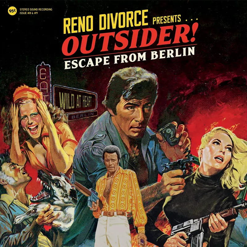 Image: Cover art for Outsider! Escape From Berlin, the live record from Reno Divorce.
