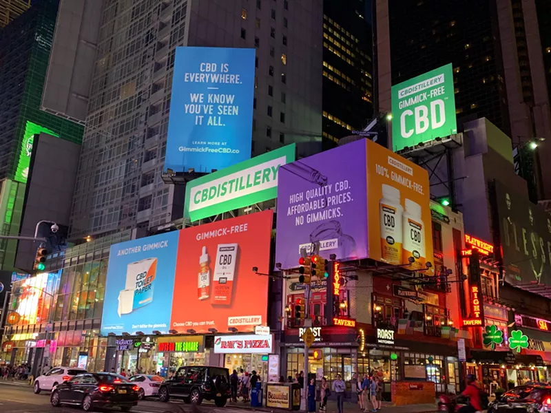 Image: CBDistillery recently bought advertising in New York's Time Square.