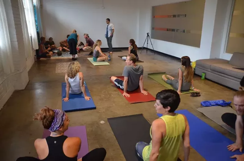 Image: Combining yoga and cannabis: That's no stretch.