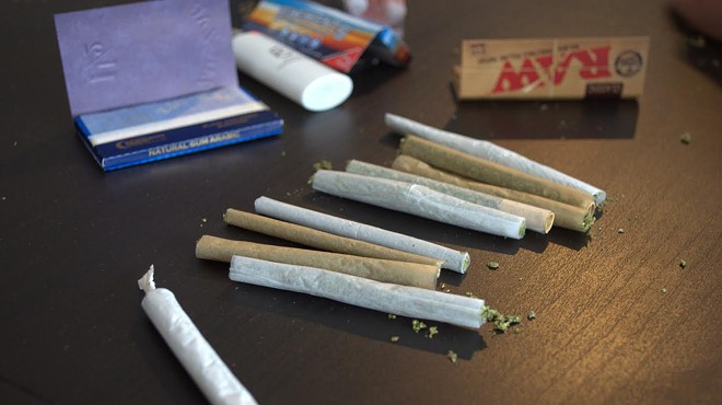 Rolled marijuana cigarettes at a sushi- and joint-rolling class
