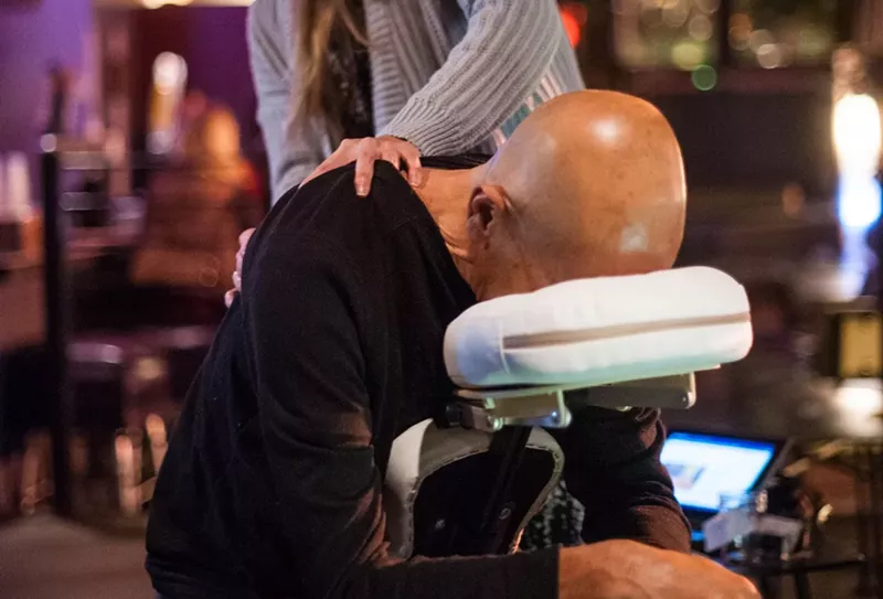 Image: A man receives a cannabis-infused massage