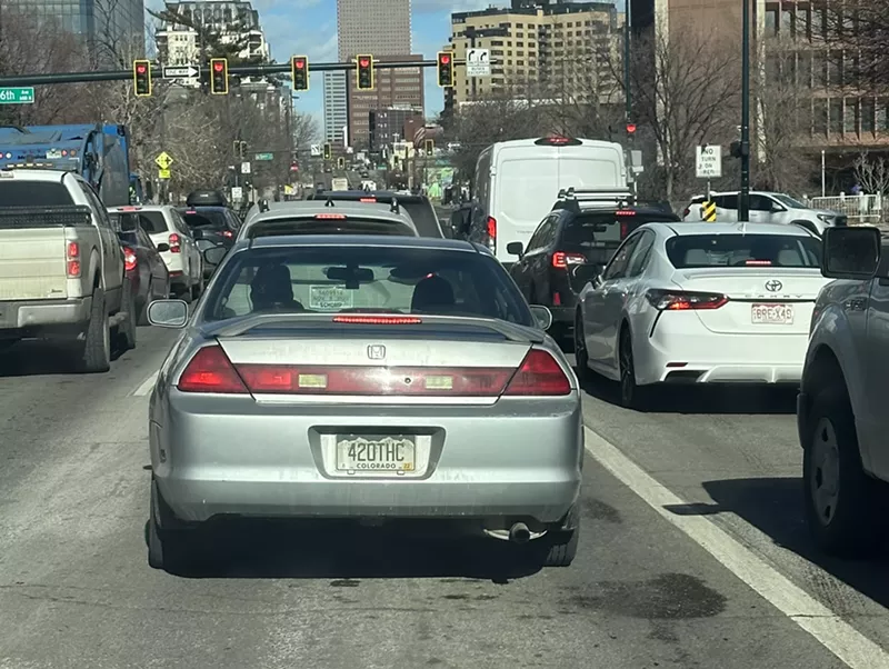 Image: 420 THC license plate in Colorado