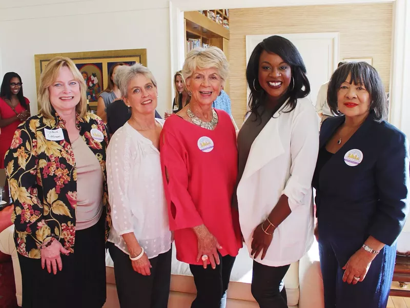 Image: Republican Attorney General Cynthia Coffman (from left) Jeannie Ritter, Dottie Lamm and Wilma Webb have all joined Leslie Herod (second from right) in pushing Caring 4 Denver.