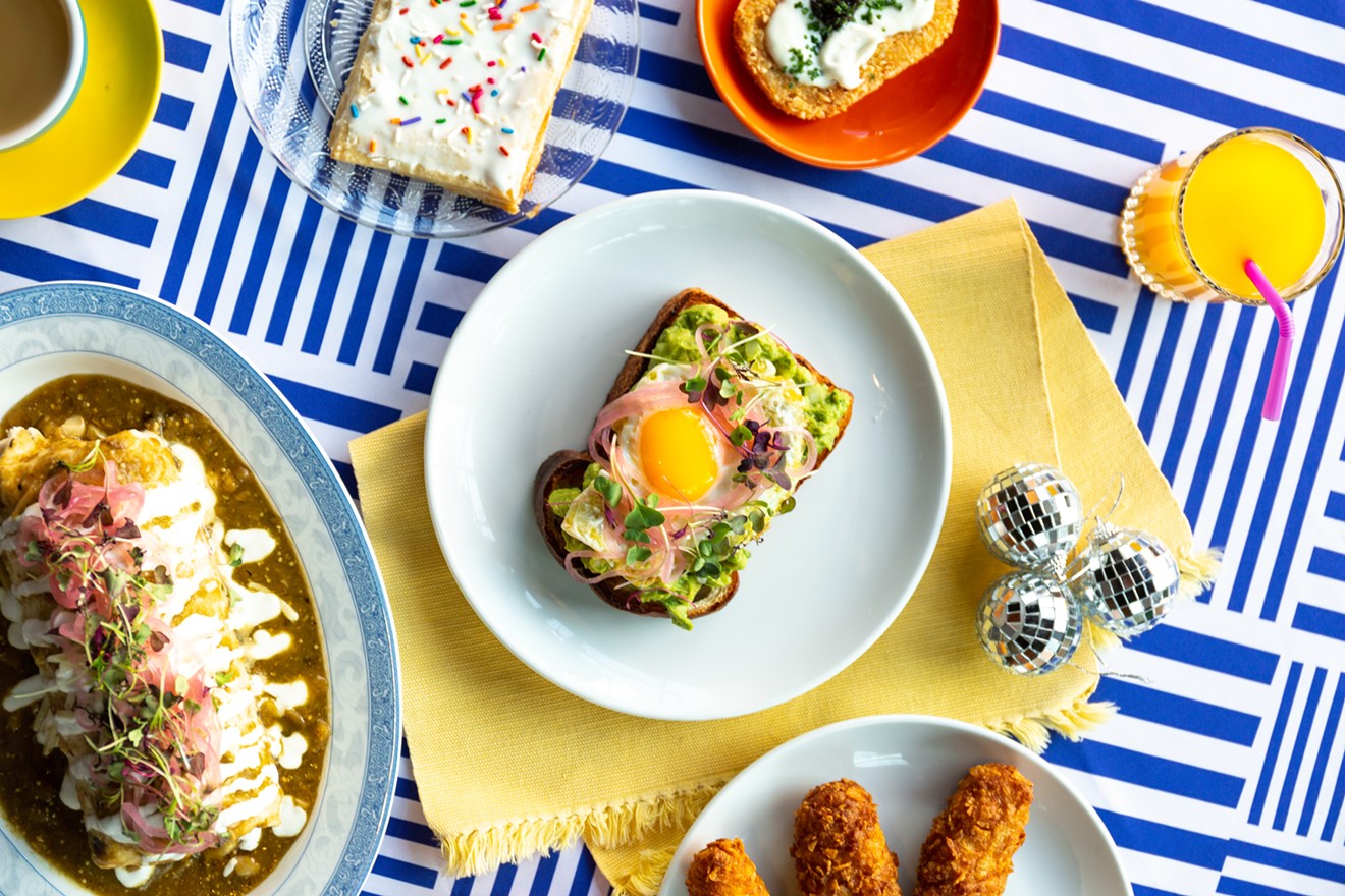 The menu includes avocado toast, pop tarts, caviar on a hash brown and more.